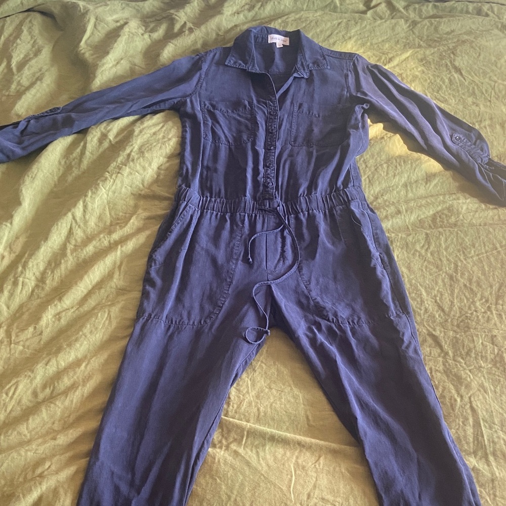 Cloth & Stone Black Button-Up Jumpsuit